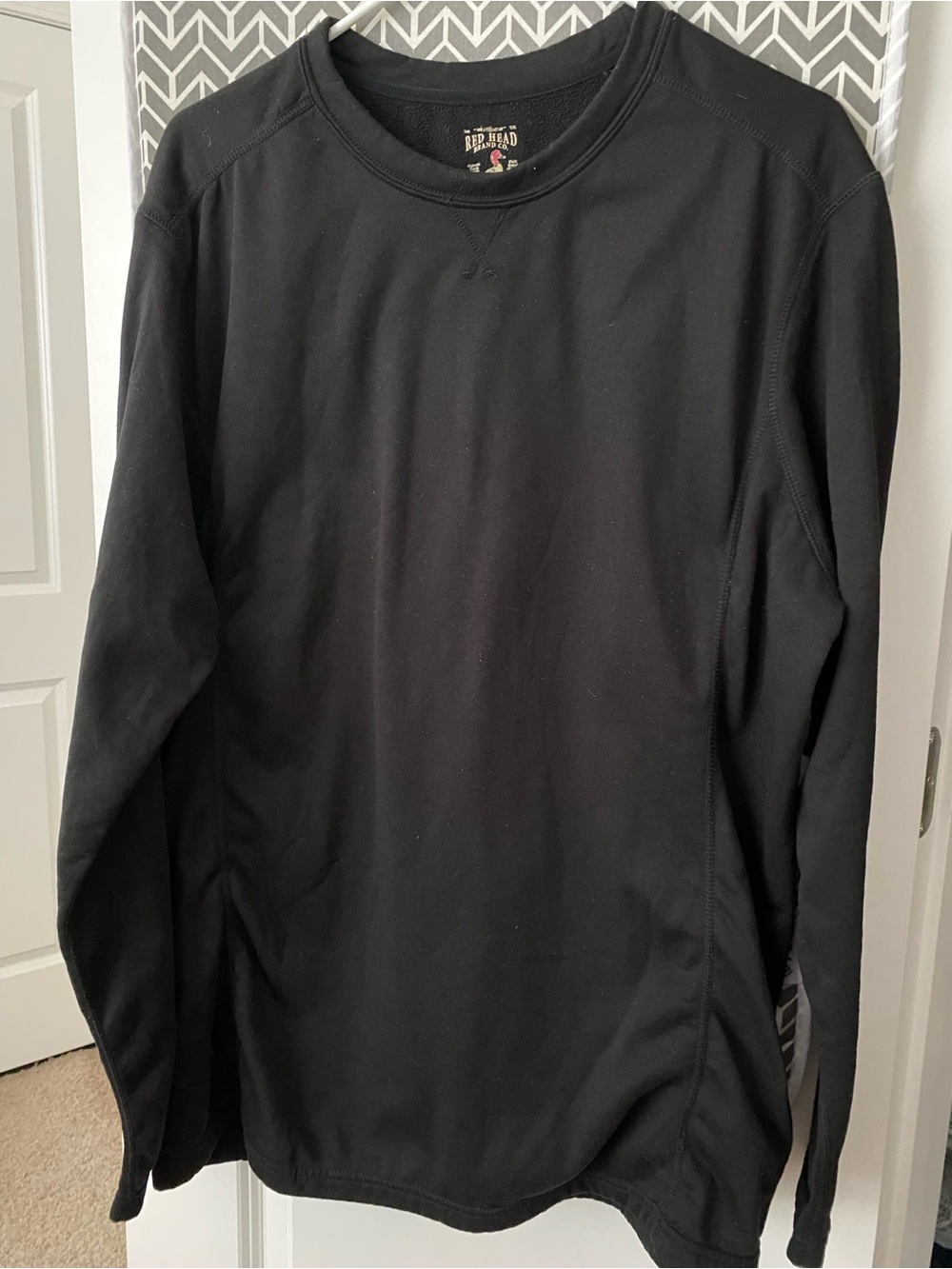 Men’s RedHead Black Long-Sleeve Crewneck Shirt Size 2XL